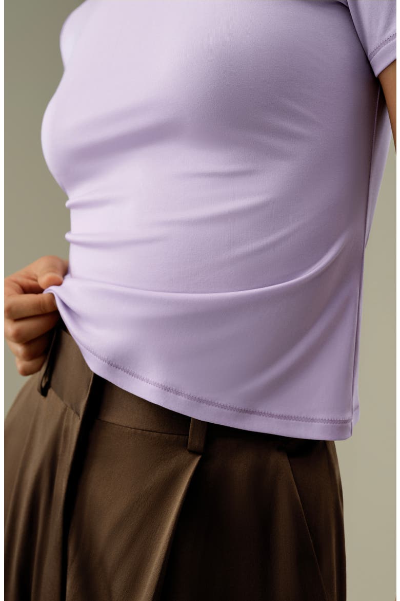 Women's Silk Jersey Slim Fitted Tee, Alternate, color, Lilac