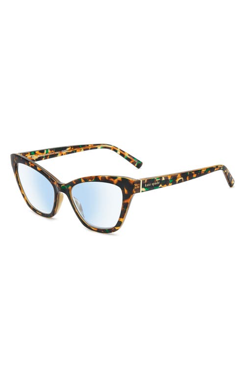Kate Spade New York Gracelyn 54mm Blue Light Blocking Rectangular Reading Glasses In Brown