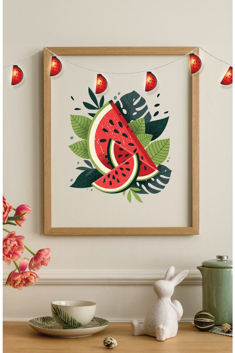 Watermelon String Lights, Alternate, color, PINK GREEN