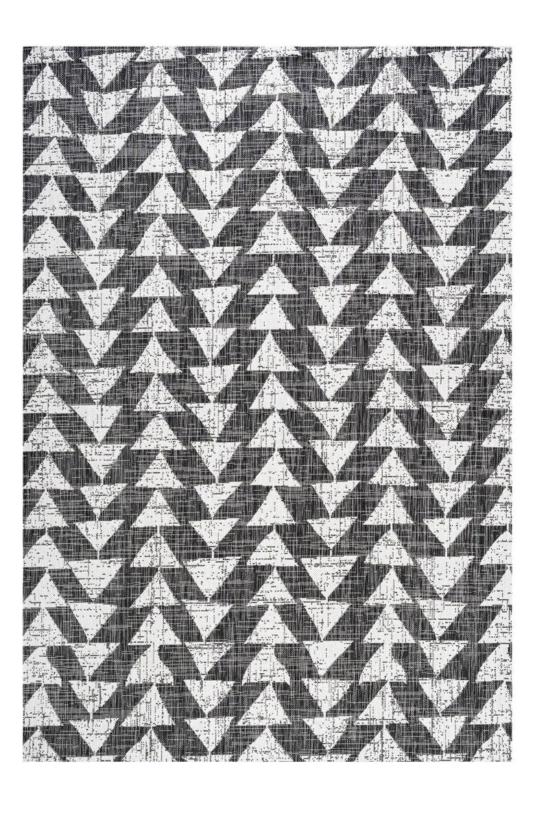 JONATHAN Y Andratx Modern Geometric Indoor/Outdoor Area Rug, Alternate, color, Black/Ivory