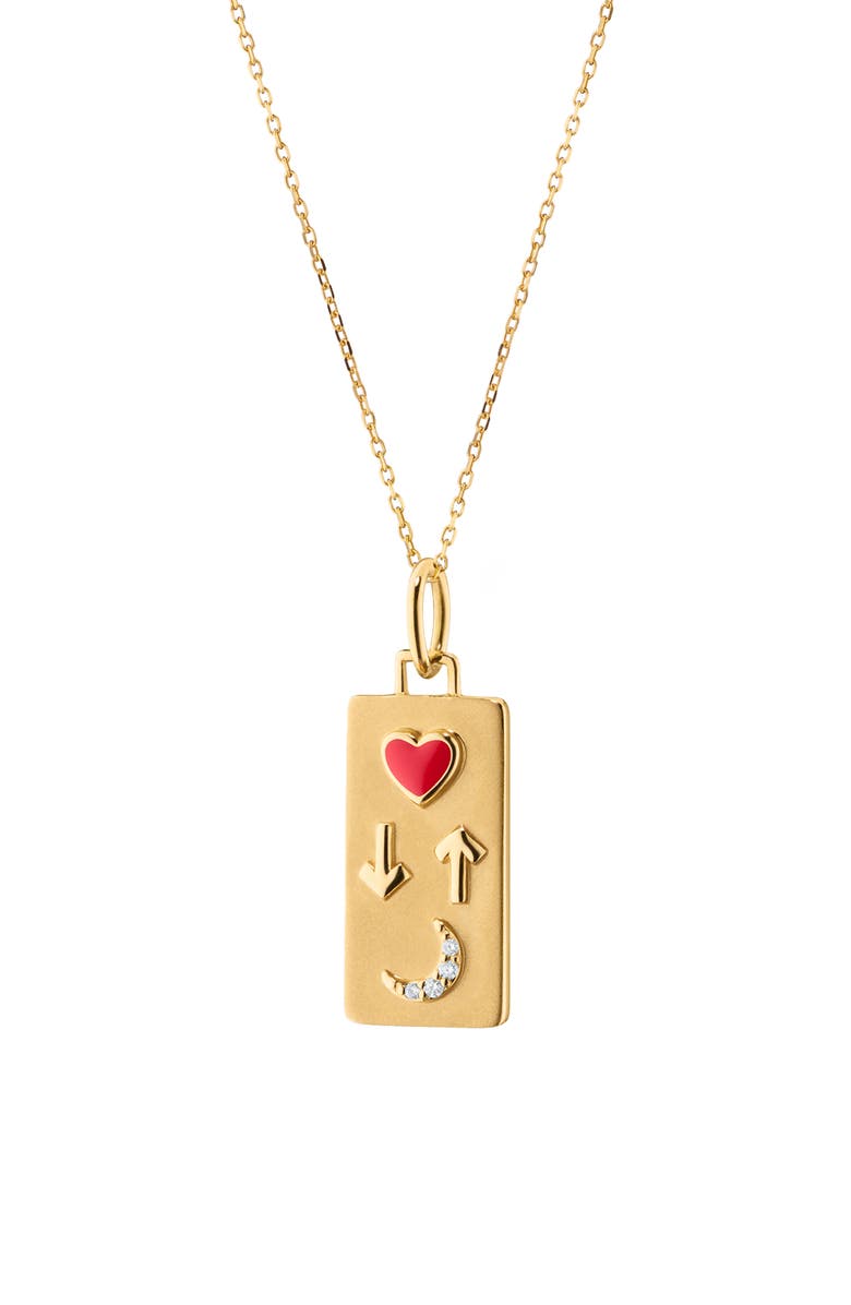 Monica Rich Kosann Love You to the Moon & Back Diamond Pendant Necklace, Main, color, Gold