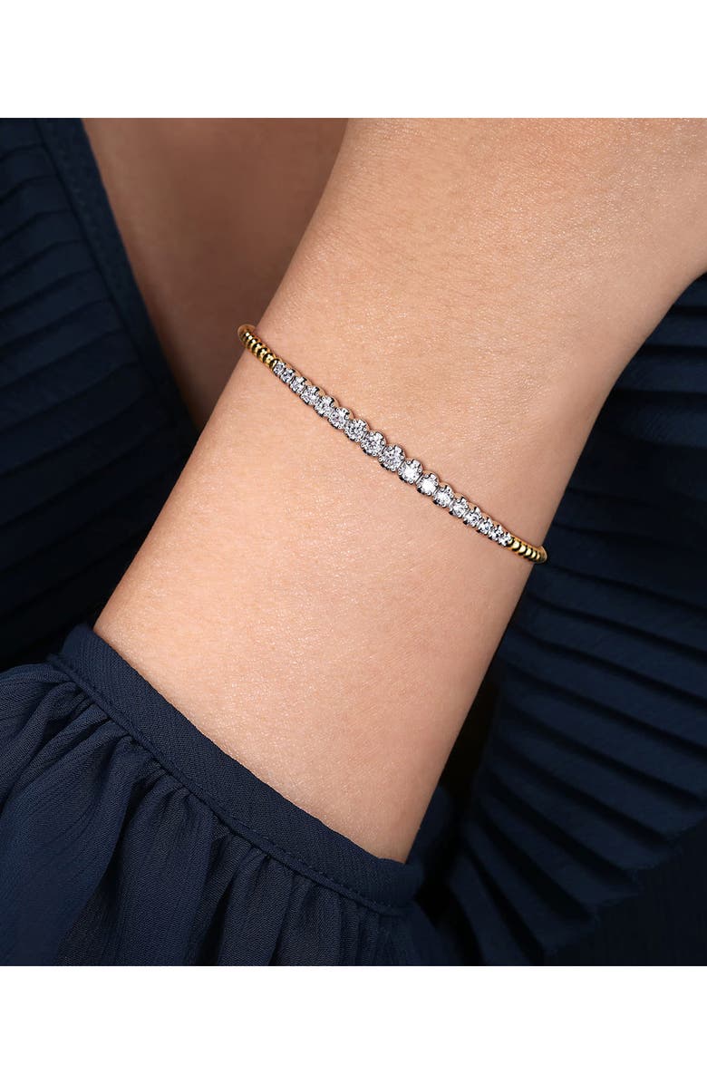 Gabriel & Co. Bujukan Graduated Diamond Cuff Bracelet, Alternate, color, Two Tone