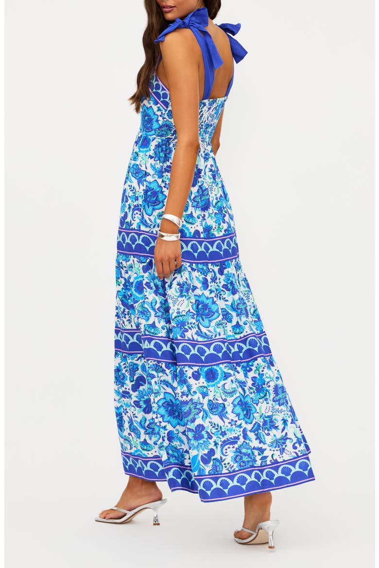 Floral Tie Strap Cover-Up Maxi Dress, Alternate, color, ROYAL RIVIERA