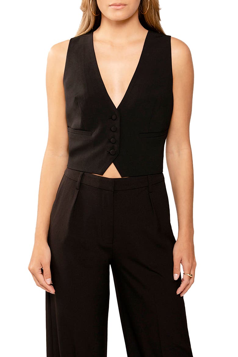 Calilista Back Belt Vest, Main, color, BLACK