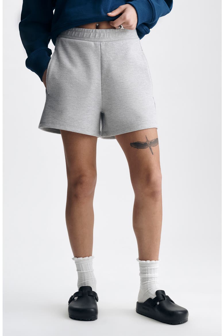 Cotton Blend Mélange Shorts, Main, color, LIGHT GREY MELANGE