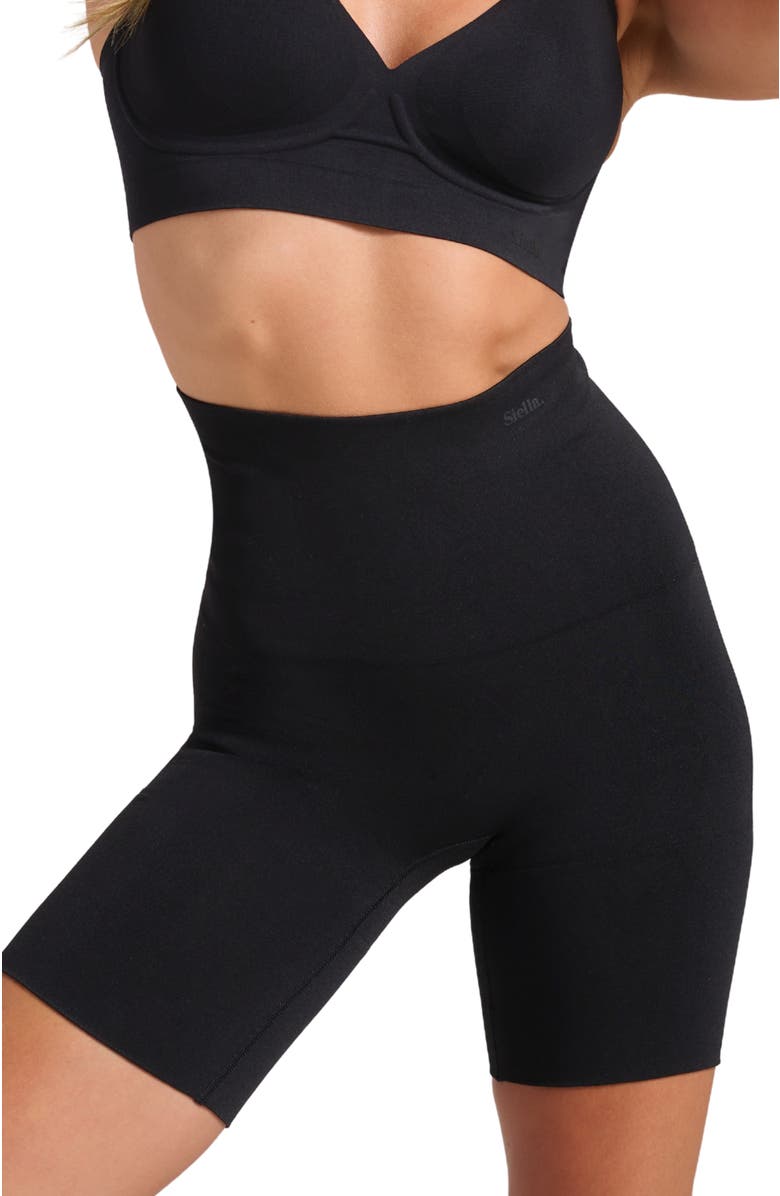 Siella Sculpt High Waist Shaping Short, Main, color, Black