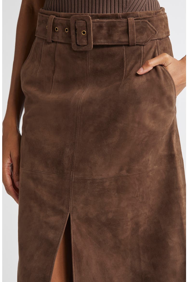Alexie Suede Skirt, Alternate, color, ESPRESSO