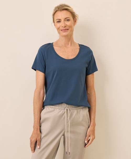 Pact Organic Cotton Softspun Scoop Neck Tee In Blue