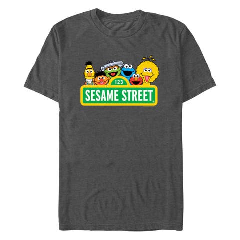 Men's Sesame Street Sign Classic Group Portrait  Graphic T-Shirt