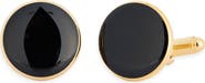 James Michael Black Lacquer Round Cuff Links