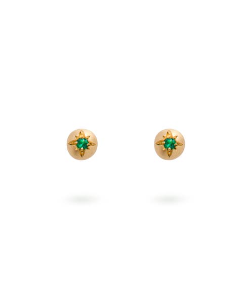 Moon Earrings Emerald