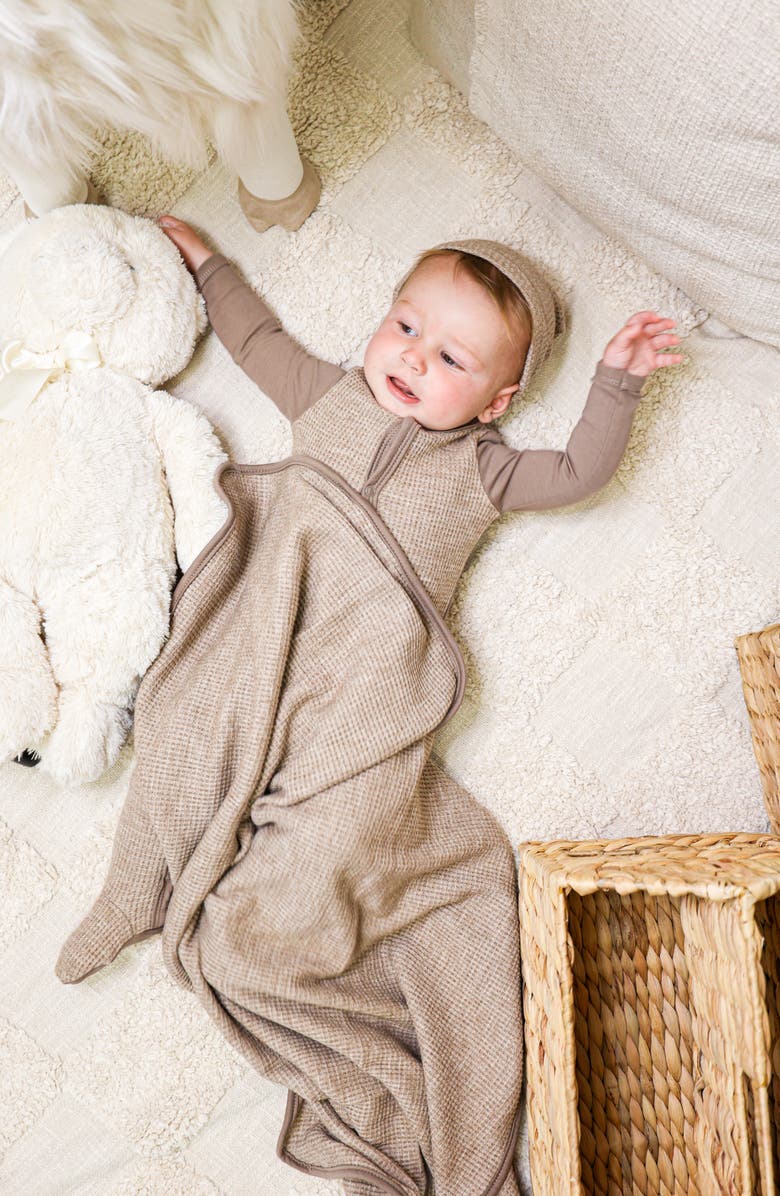 Manière Cotton Blend Footie, Alternate, color, Taupe