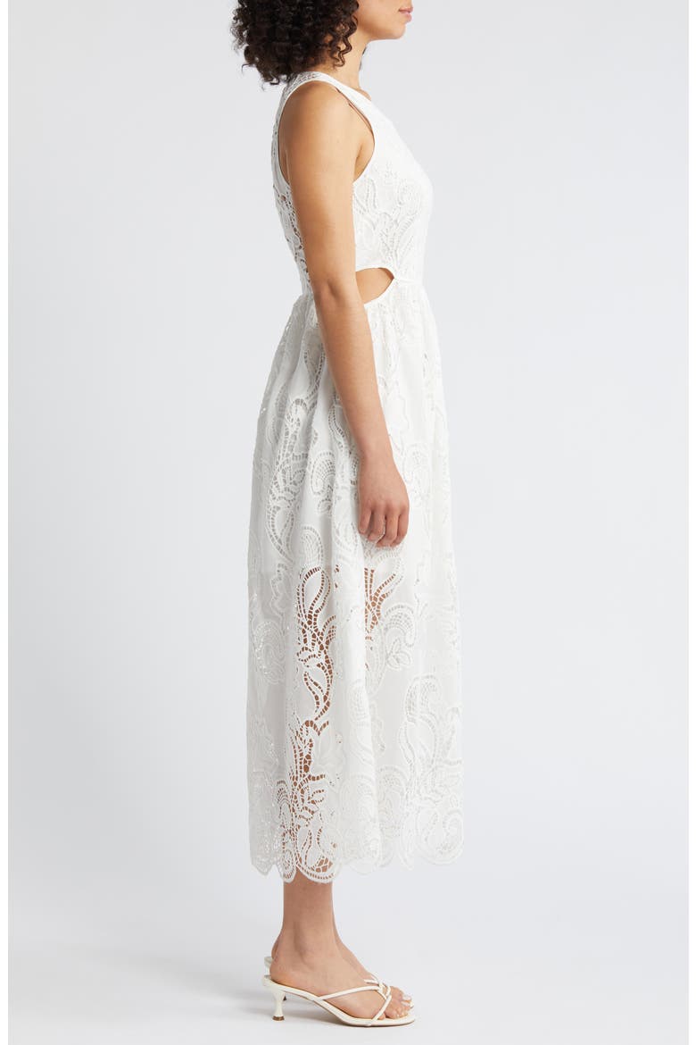 Bouquet Eyelet Maxi Dress, Alternate, color, WHITE