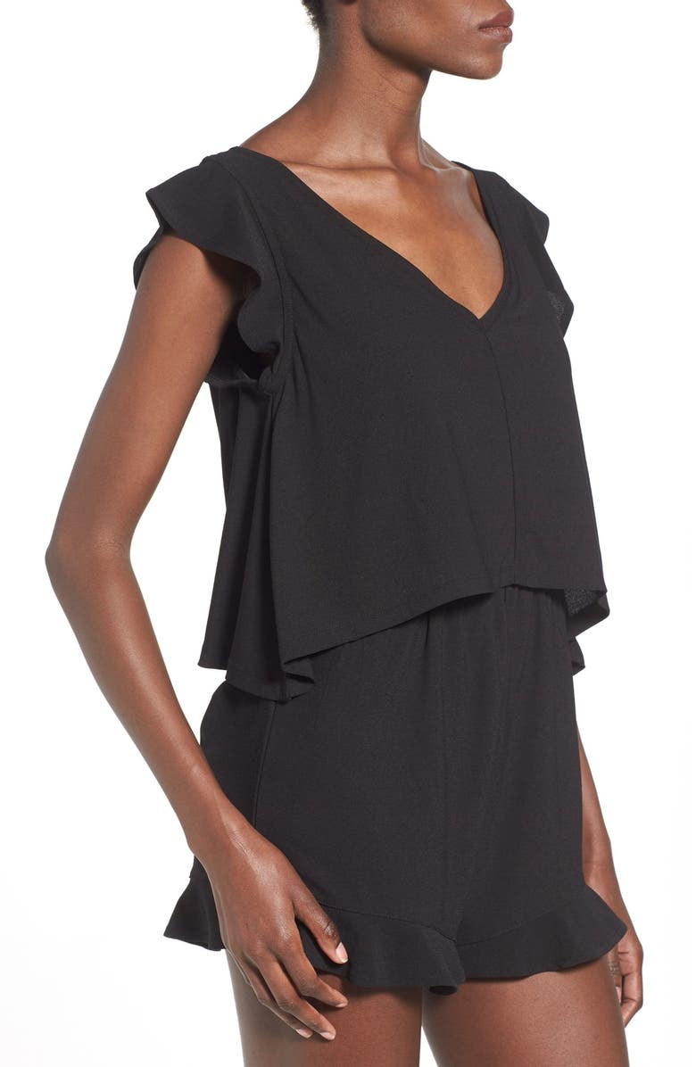 Leith Flutter Trim Popover Romper, Alternate, color,