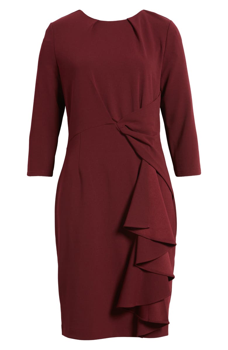 Tahari ASL Side Drape Crepe Dress, Alternate, color,