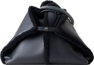 Akris AI Leather & Genuine Shearling Convertible Tote
