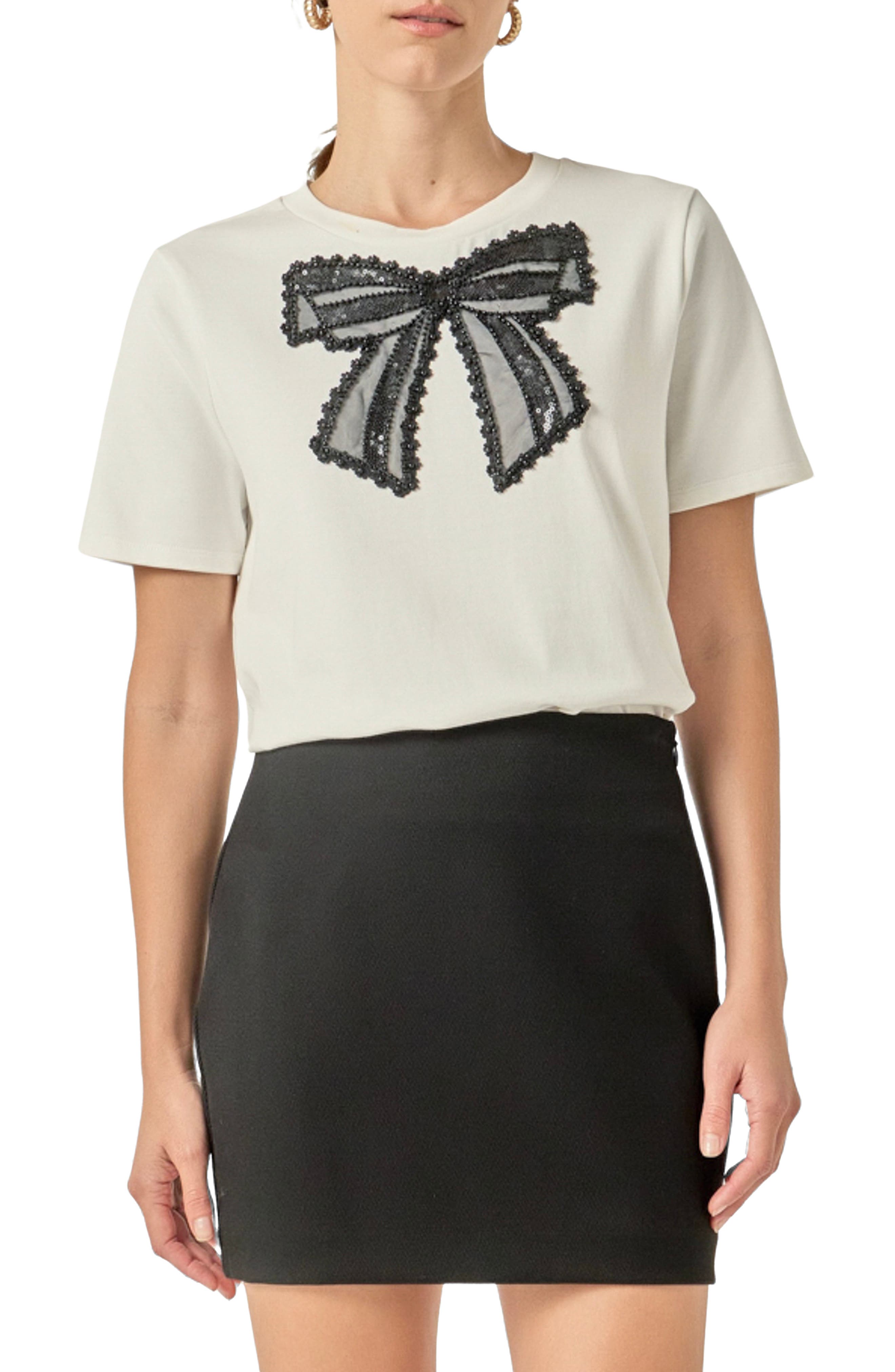 Appliqué Bow T-Shirt