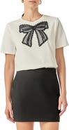 English Factory Appliqué Bow T-Shirt