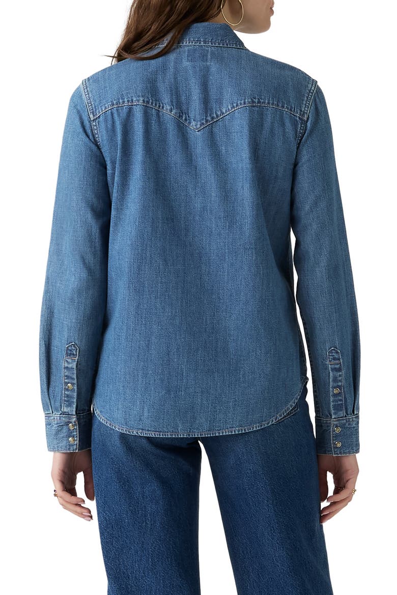 Heritage Western Denim Snap Shirt, Alternate, color, ALL DAY LONG WESTERN
