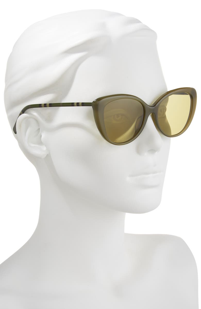 Burberry 54mm Cat Eye Sunglasses, Alternate, color, Green