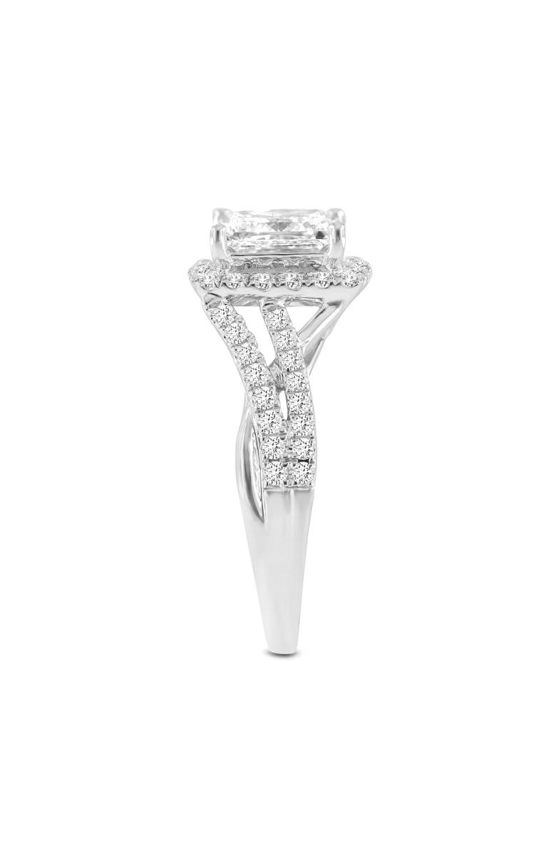 LuvMyJewelry Vesela 14K White Gold Princess Cut Lab Grown Diamond Halo Engagement Ring - 2.65 Ct, Alternate, color, 14K White Gold