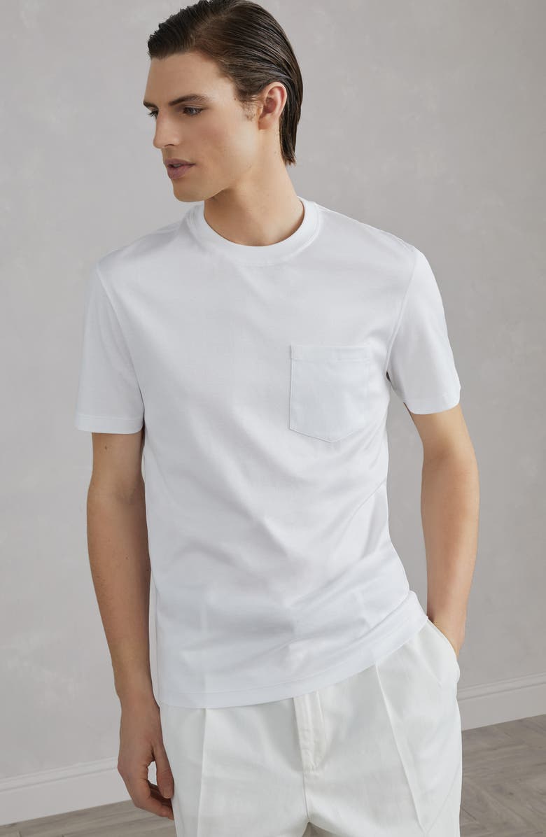 Brunello Cucinelli Jersey T-shirt with chest pocket, Alternate, color,