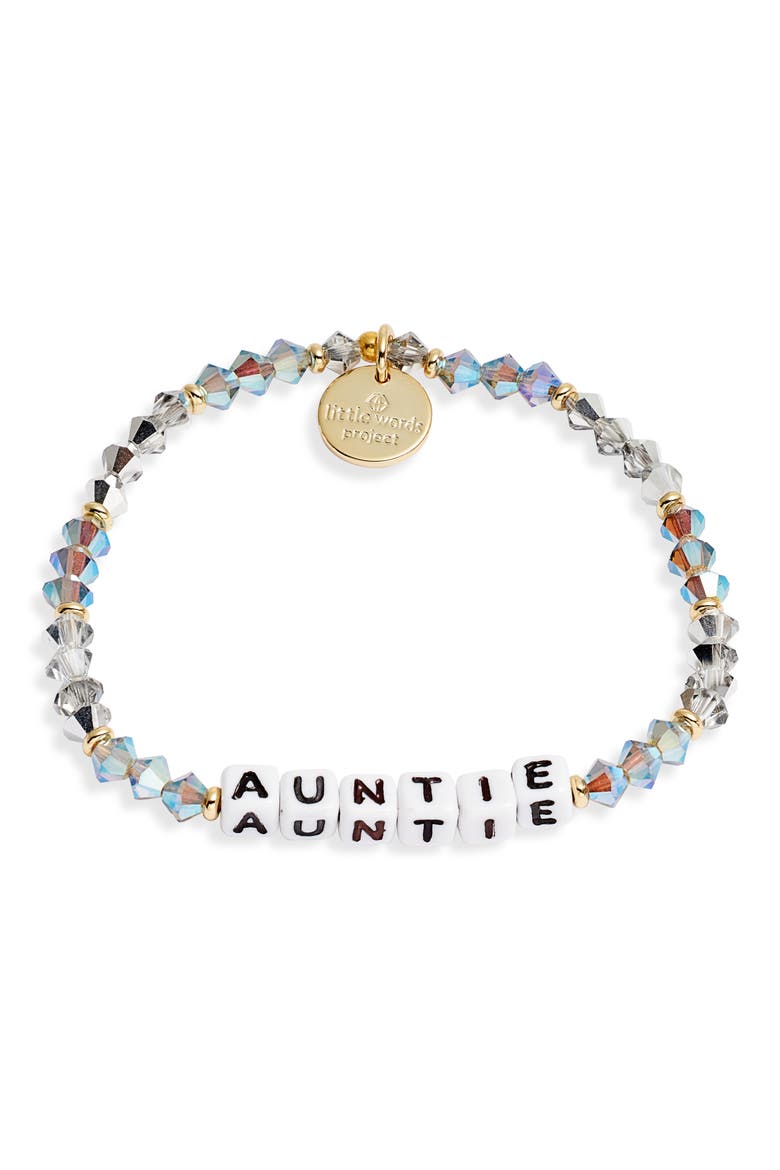 Auntie Beaded Stretch Bracelet, Main, color, TWINKLE/ WHITE