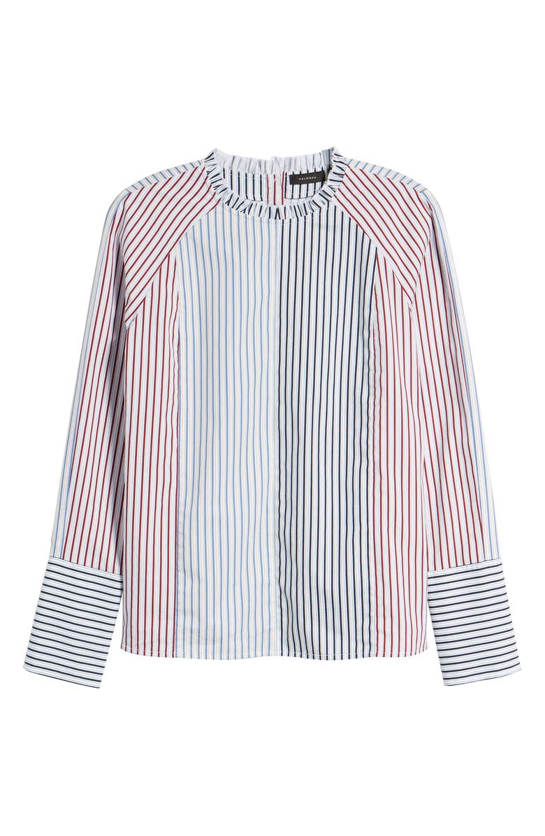 Halogen<sup>®</sup> Mixed Stripe Cotton Shirt, Alternate, color, 