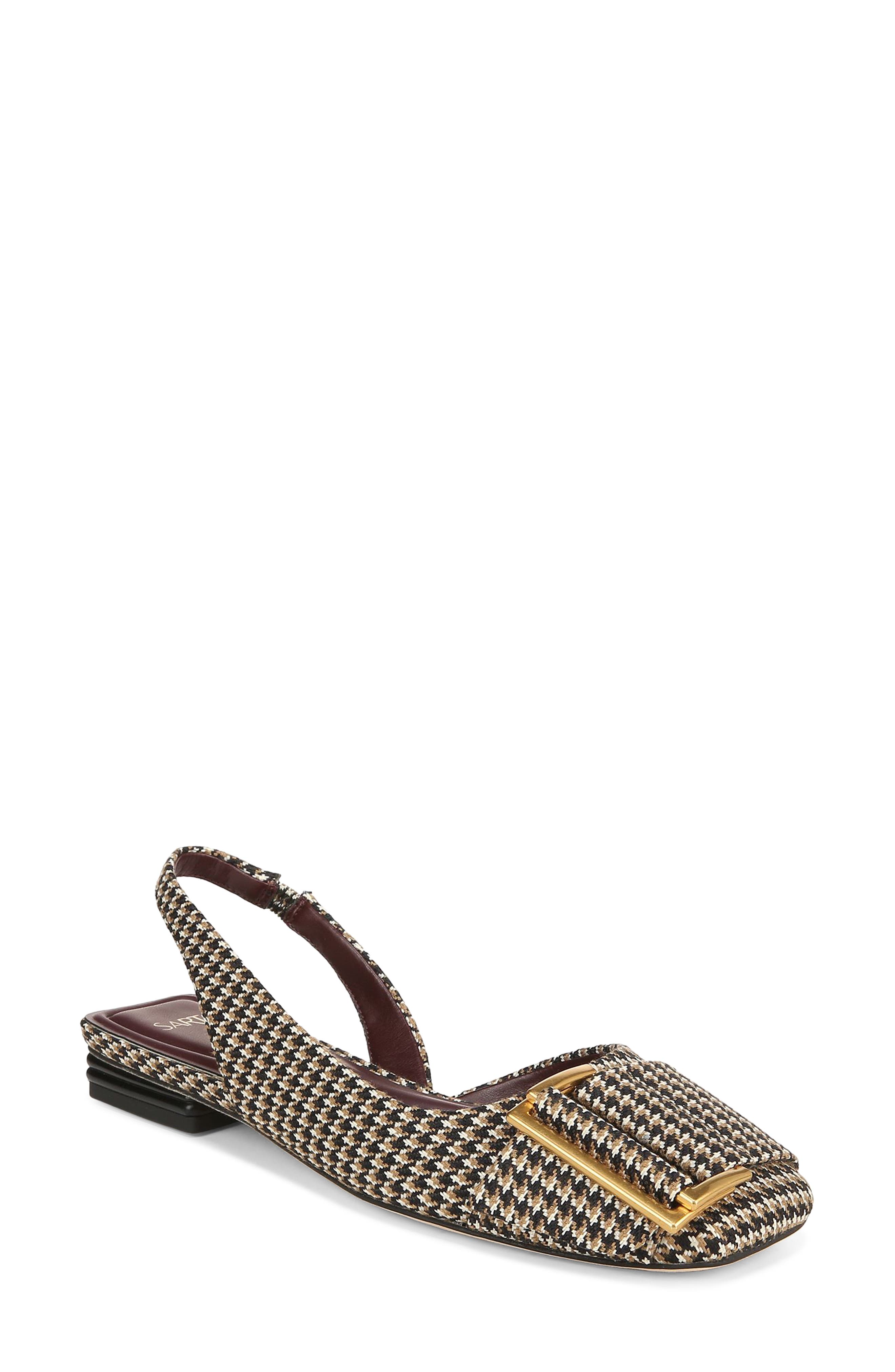Tracy Slingback Square Toe Flat, Main, color, BLACK