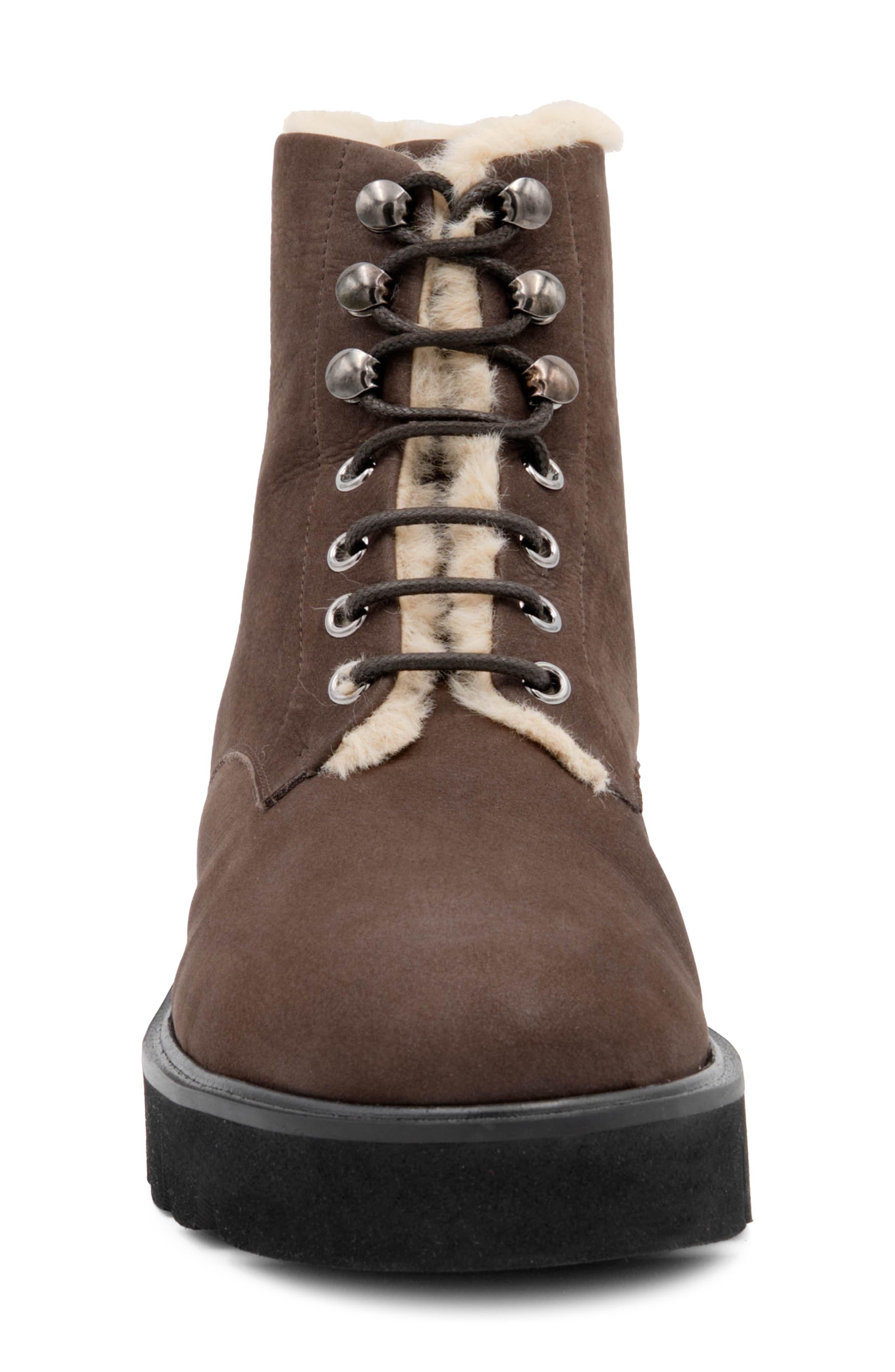 Amalfi by Rangoni Rivoli Faux Shearling Bootie, Alternate, color, Chocolate Long Beach