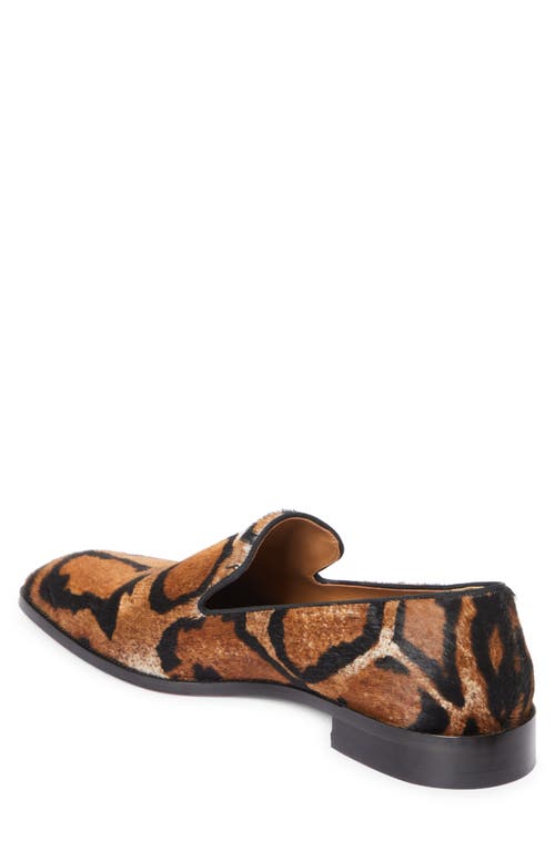 Christian Louboutin Danny Flex Genuine Calf Hair Venetian Loafer In Animal Print