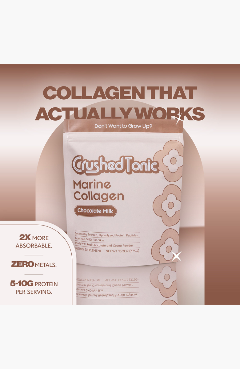 CRUSHED TONIC Chocolate Milk Marine Collagen Supplement, Alternate, color, Light Beige / Nude