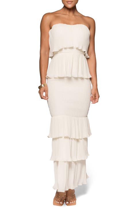 Casablanca Stapless Tiered Ruffle Dress