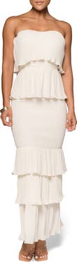 JLUXLABEL Casablanca Stapless Tiered Ruffle Dress
