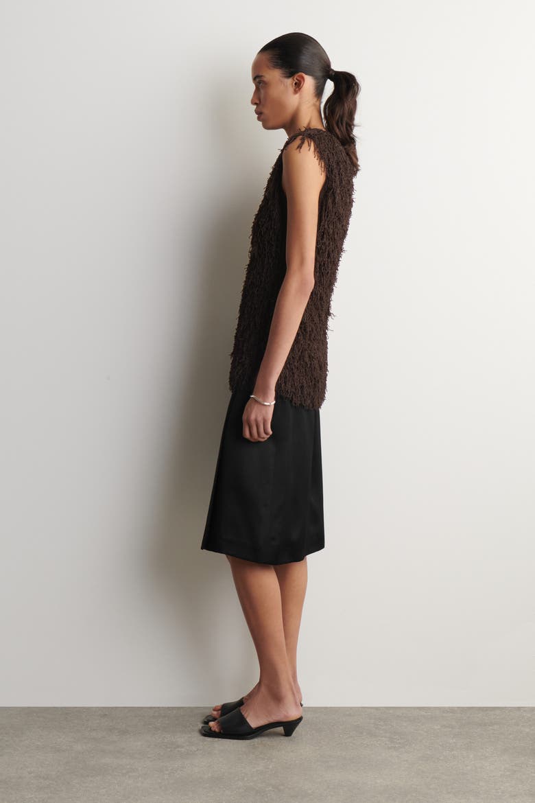 Fringed Knitted Top, Alternate, color, BROWN