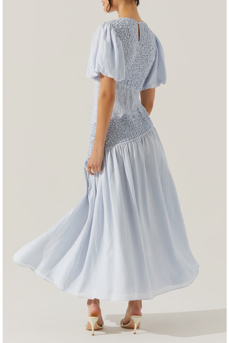 Theoni Smocked Maxi Dress, Alternate, color, BLUE