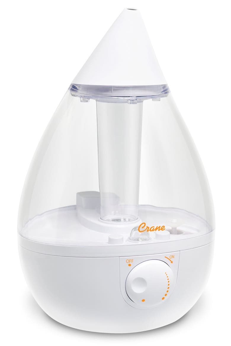 Drop 1-Gallon Cool Mist Humidifier, Main, color, WHITE/ CLEAR