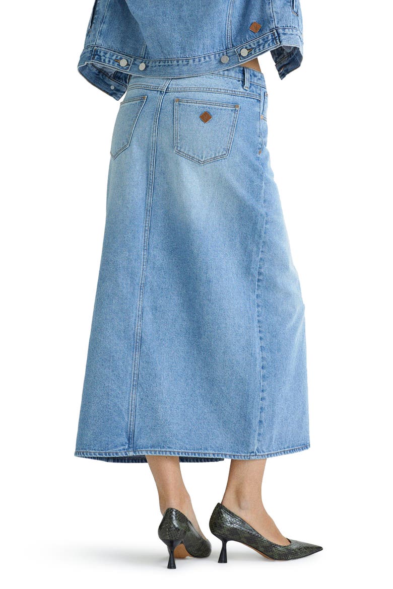 '99 Sylvie Low Rise Denim Maxi Skirt, Alternate, color, DISTRESSED LIGHT DENIM