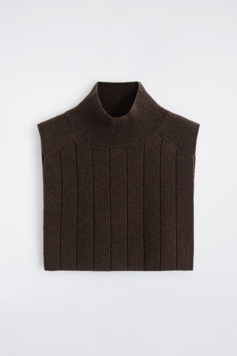 Knitted Wool-Yak Mock-Neck Vest