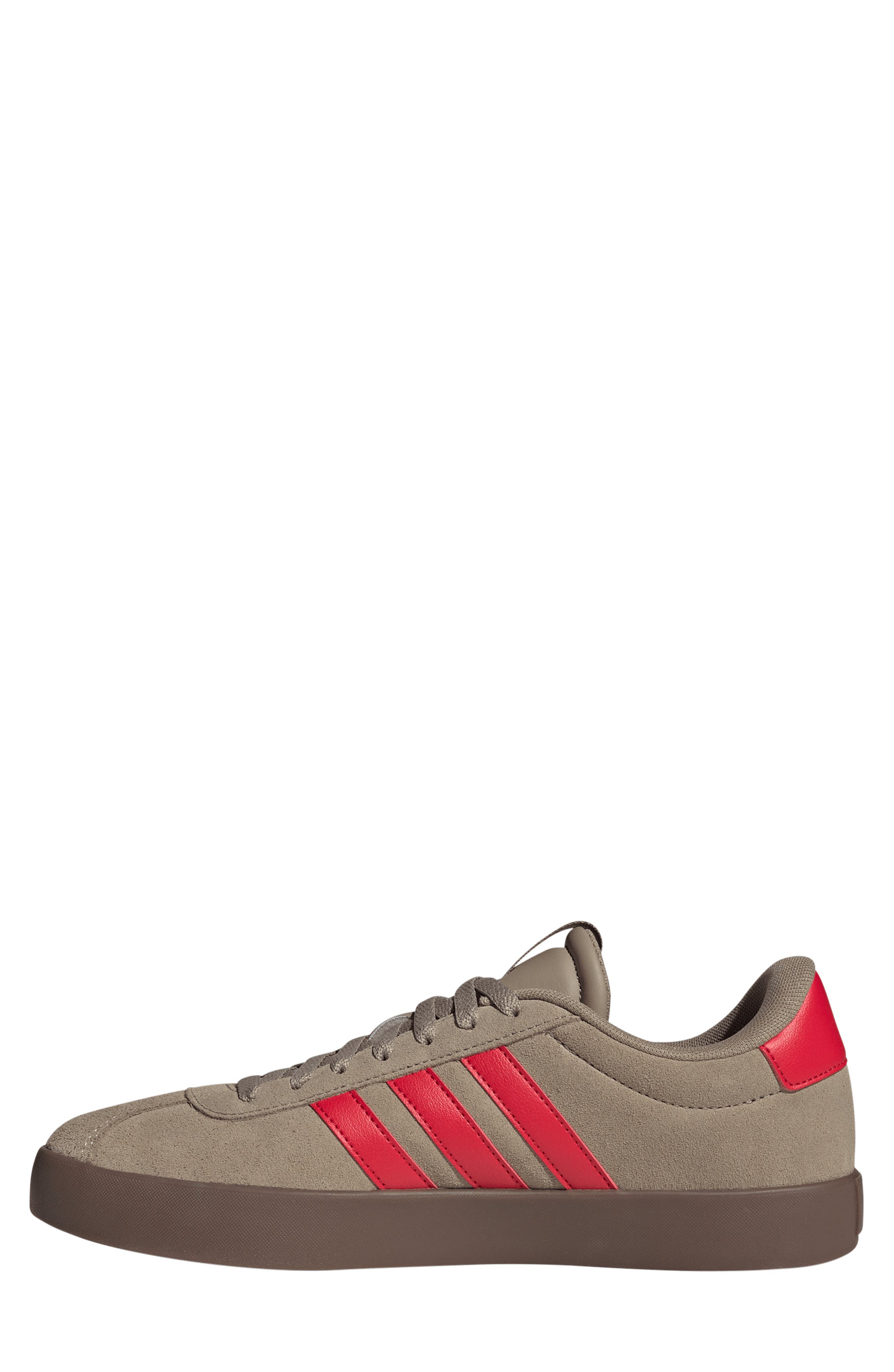 adidas VL Court 3.0 Sneaker, Alternate, color, Blanch Cargo/ Ruby/ Gold Met