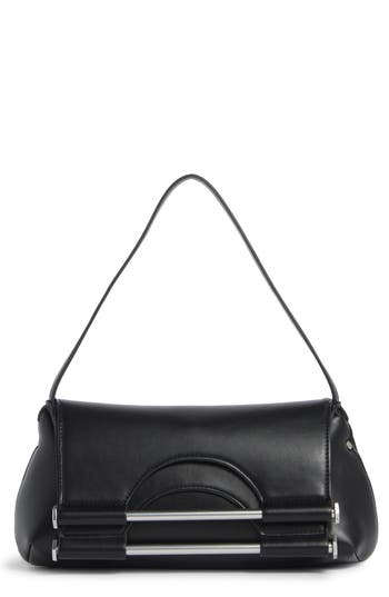 Bcbg Double Bar Foldover Shoulder Bag In Black