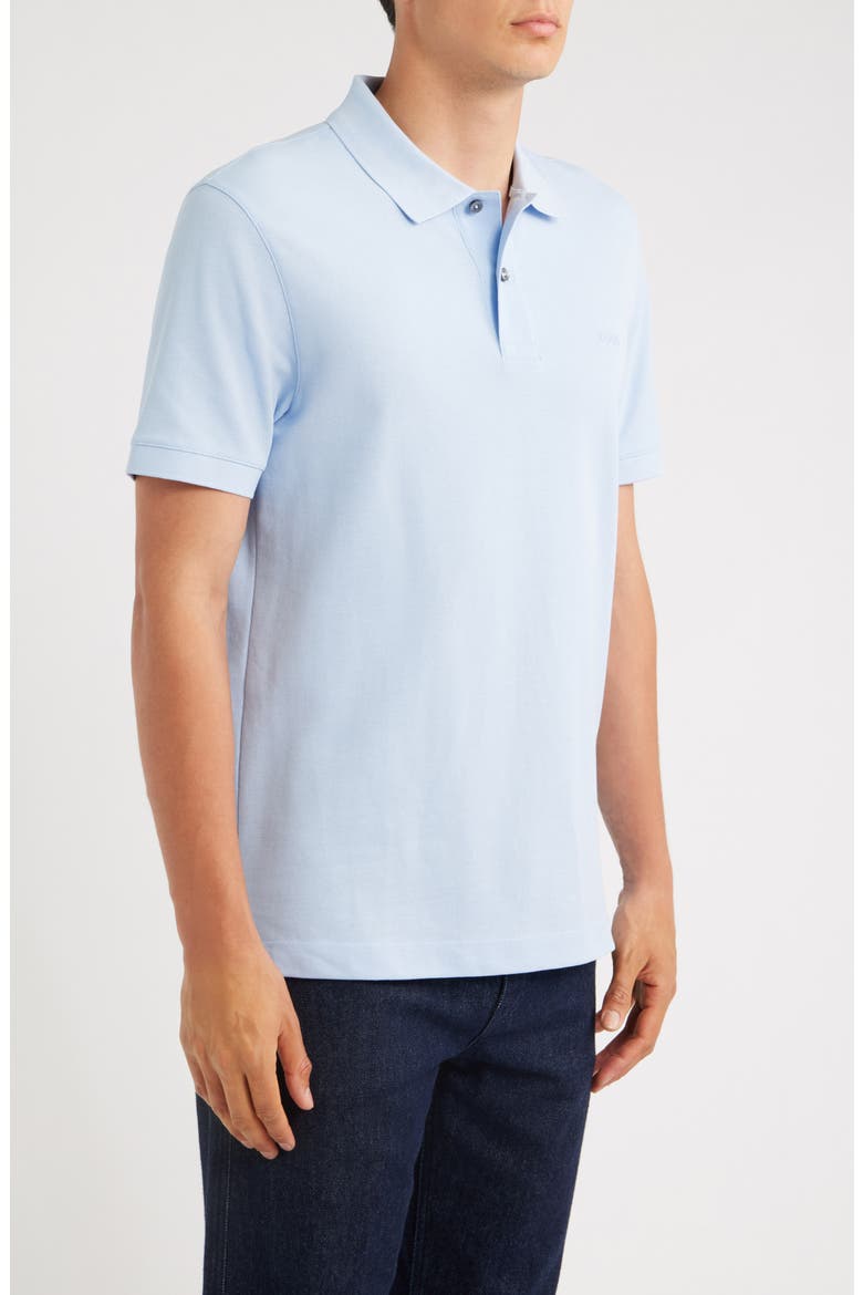 Pallas Solid Cotton Piqué Polo, Alternate, color, LIGHT PASTEL/ BLUE