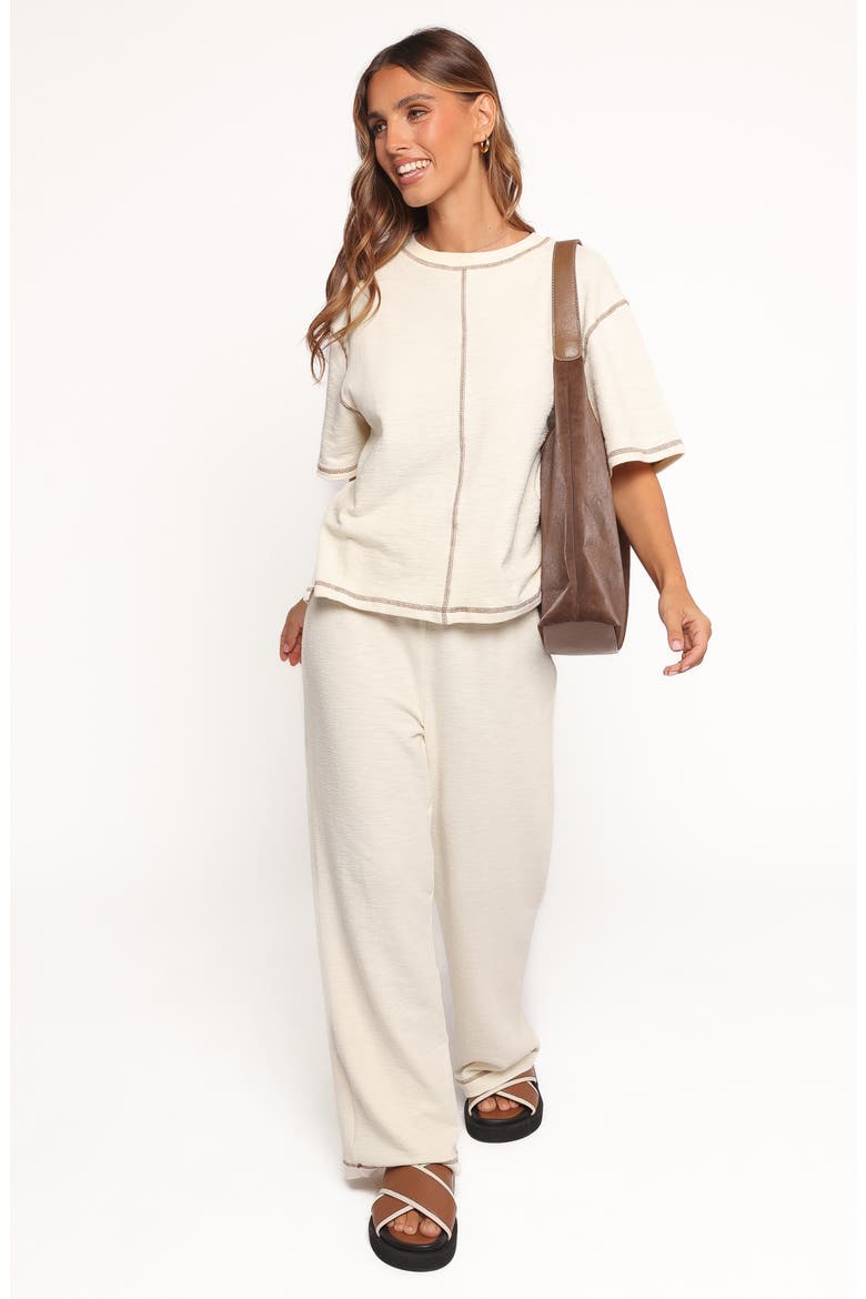 Angler Short Sleeve Sweatshirt & Pants Set, Alternate, color, CREAM