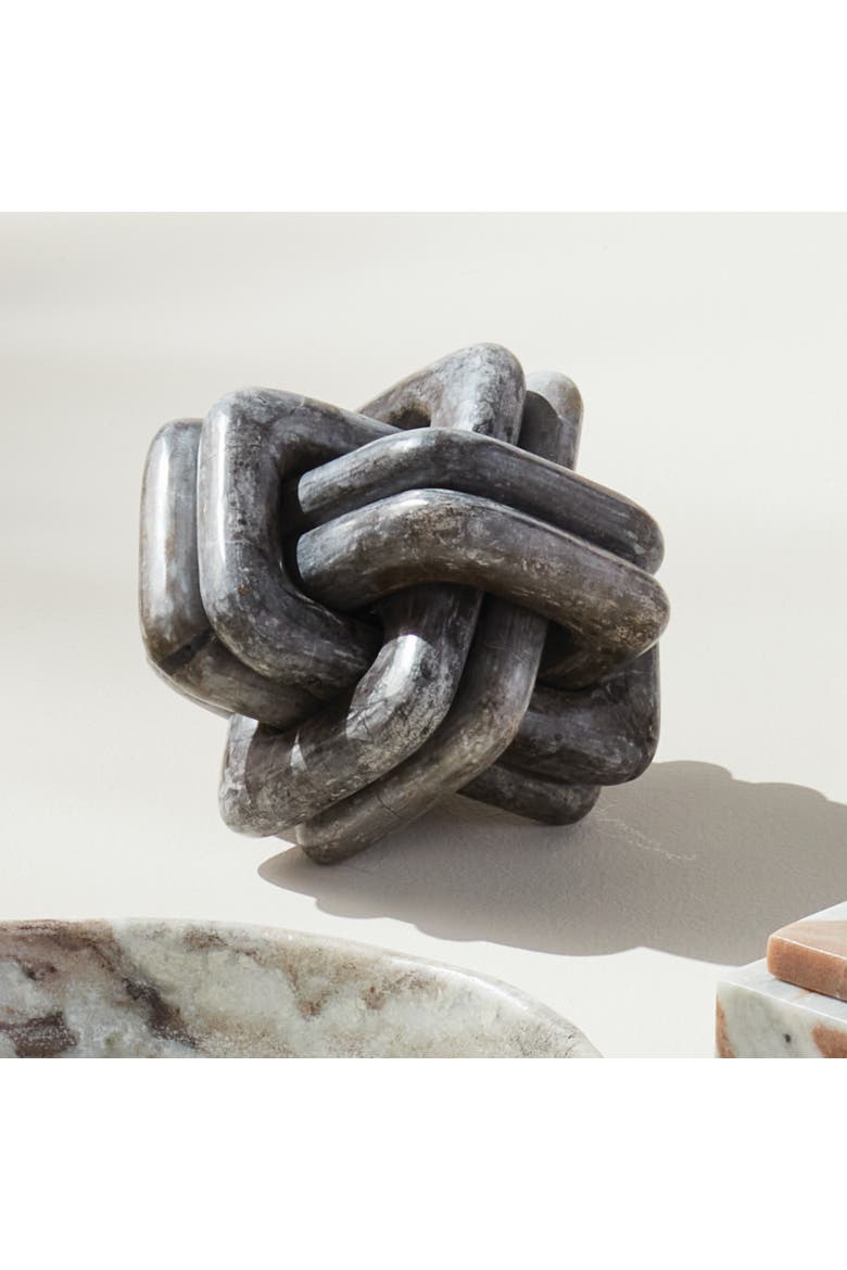 Knot Marble Sculpture - Gray Marble Accent Piece, Alternate, color, Gray