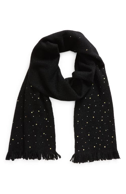 Jane Carr Krug Swarovski Crystal Cashmere Blend Scarf In Noir