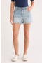 Kat High Waist Fray Hem Denim Shorts