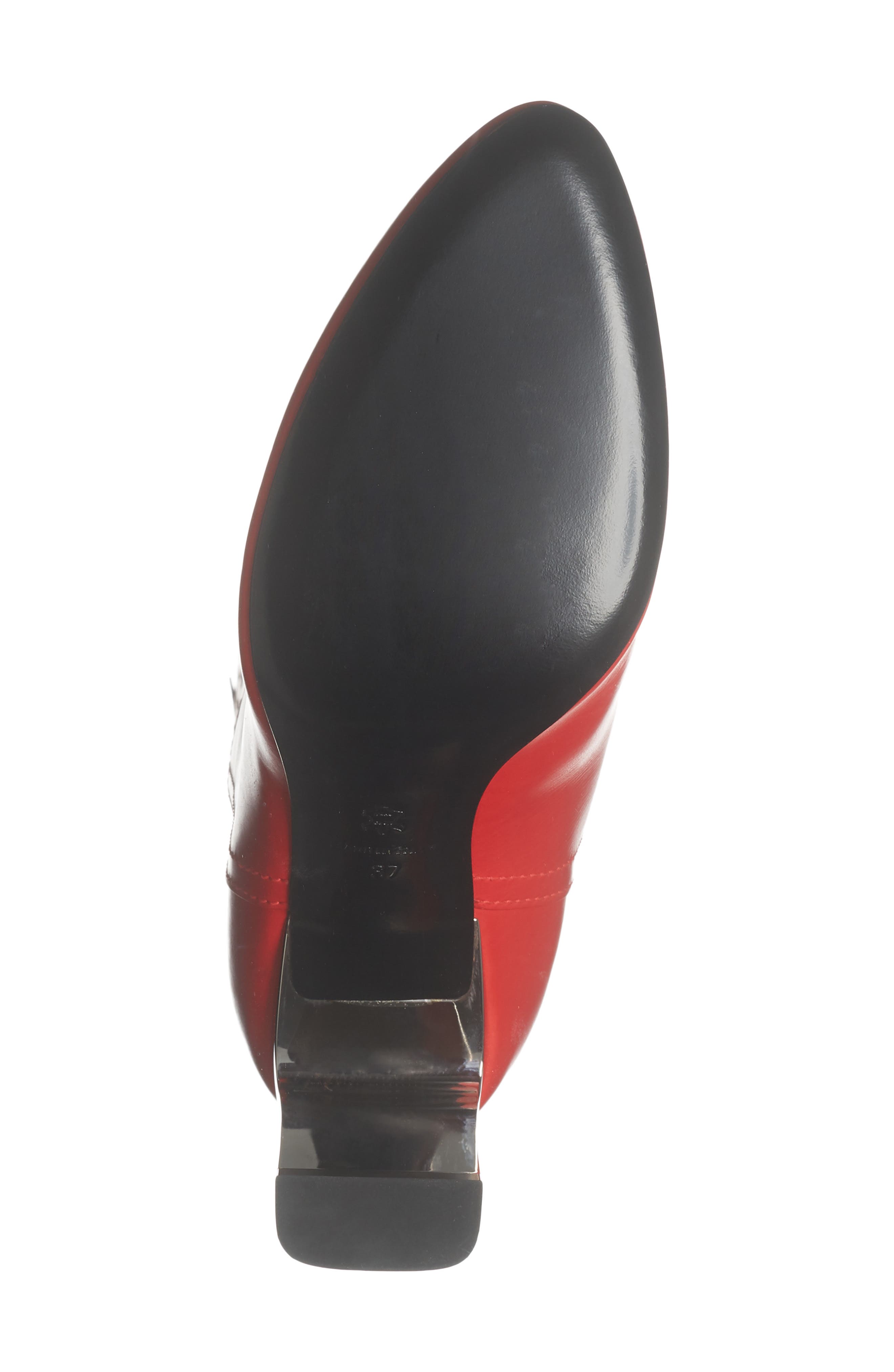 Longchamp Metallic Heel Western Boot, Alternate, color, Red Kiss