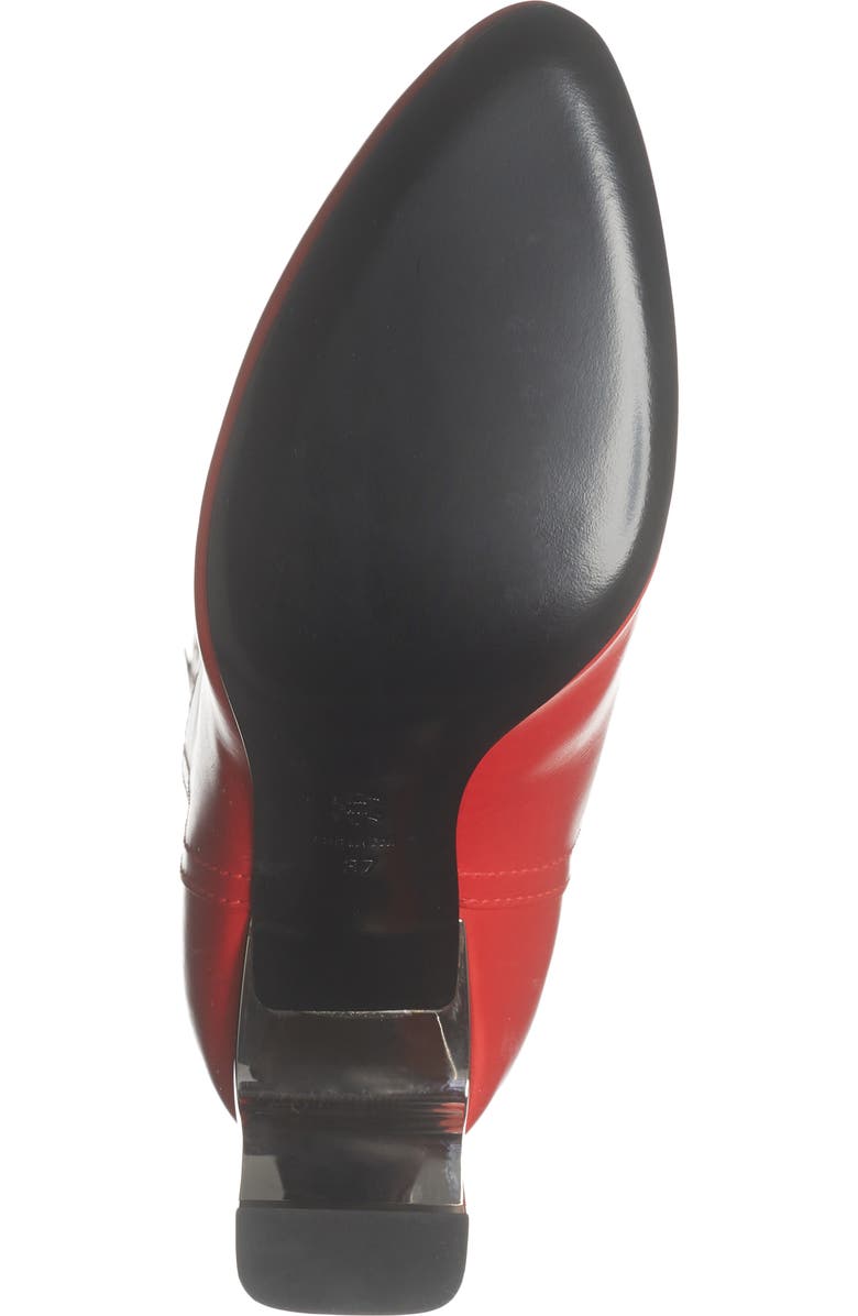 Longchamp Metallic Heel Western Boot, Alternate, color, Red Kiss