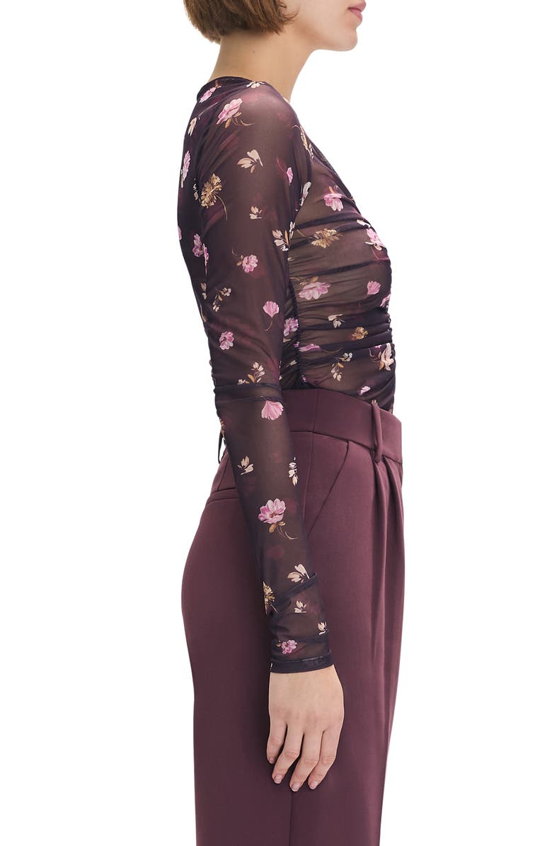 Favorite Daughter Ruched Sheer Stretch Mesh Top, Alternate, color, Whimsical Monet