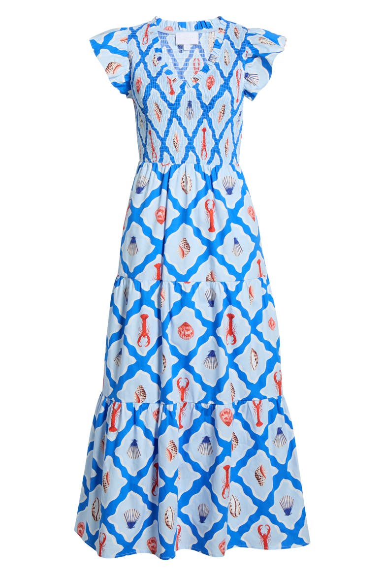 Vesper Sunfire Maxi Dress, Alternate, color, WHITE BLUE-MULTI